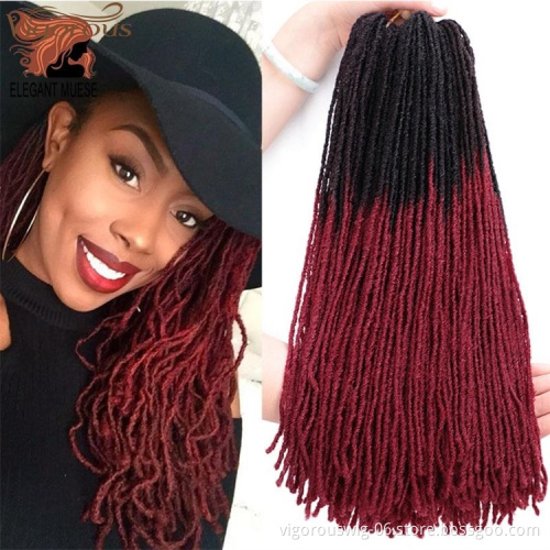 Vigorous Hot Sales 18 Inches Faux Locs Crochet Braids Soft Dread Synthetic Braiding Hair for African American Black Women